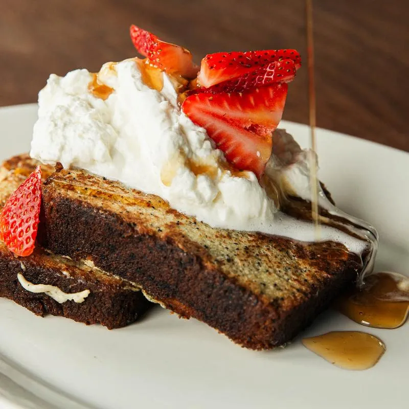 French toast plated at Germantown Cafe