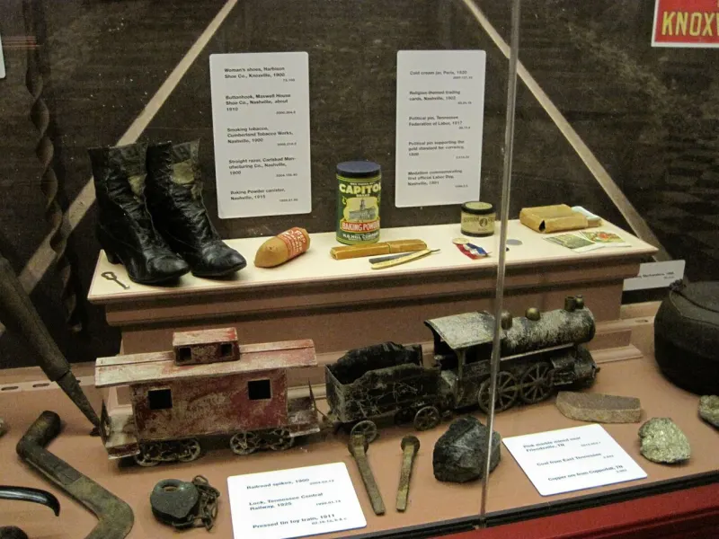 Historical artifacts on display at the Tennessee State Museum in Nashville